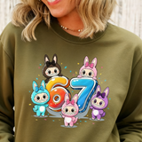 Kawaii Labu 67 Six Seven Inspired Sweatshirt Gift For Labu Fans Harajuku Style Animal Sweatshirt Hoodies T-Shirts