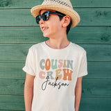 Personalized Groovy Cousin Crew Kids Shirt - Retro Custom Matching Cousins Shirts - Cousin Trip - Boho Natural Kids Youth & Adult Shirt