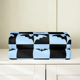 Halloween Fleece Blanket - Kawaii Bowknot Ghost Flannel Blanket - Gothic Spider Web Bat Fuzzy Plush Throw for Kids Boys Girls - Halloween Checkered Decor for Bed Couch