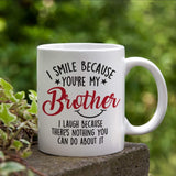 1pc Ceramic Coffee Mug Funny Tea Cup Gift for Brother, Christmas/ Halloween/ Thanksgiving Day Birthday Valentines Day