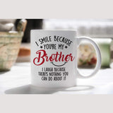 1pc Ceramic Coffee Mug Funny Tea Cup Gift for Brother, Christmas/ Halloween/ Thanksgiving Day Birthday Valentines Day