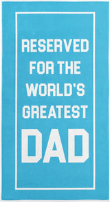 Dad Beach Towel - Best Dad Ever Travel Friendly Summer Gift for New Dads - Dad Birthday Present from Daughter or Son - Turquoise Pool Accessory - 60"x30"