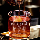 Custom We Used To Live In Your Balls Whisky Glass,Gift For Dad Daddy, Gift For Him, Papa Gift, Happy Fathers Day Custom Funny Gift for Daddy