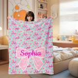 Personalized Butterfly Bow Blanket, Custom Name Blanket for Baby, Child, or Adult , Cozy Gift for Christmas or Birthday