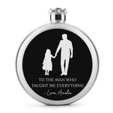 Personalized Father Daughter Flask, Custom Flask for Dad, Fathers Day Gift, Dad Birthday Gift, Papa Thank You Gift, Daddy Christmas Gift