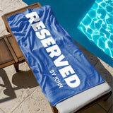 Personalized Beach Towel with Name - Custom Name Reserved by Bath Towel Pool Towel