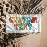 Custom Beach Towel with Any Text and Name, Summer Vacation Gift, Beach Pool Party, Family Vacation, Cruise Gifts,Bachelorette Trip Towels,Personalized Beach Towel