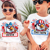Personalized T-Shirt with Name for Boy Girl Women Men - Custom 4th Of July Independence Day Shirt for Family