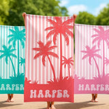 Personalized Beach Towel with Name, Custom Summer Beach Gift for Family & Friends Girls Trip, Custom Name Gift for Family Vacation, Birthday, Kids and Adults