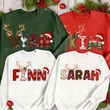 Family Christmas Name Shirt, Doodle Alphabet Family Christmas Shirt, Personalized Christmas Family T-Shirt, Custom Christmas Shirt With Name