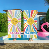 Personalized Beach Towel with Name, Custom Summer Beach Gift for Family & Friends Girls Trip, Custom Name Gift for Family Vacation, Birthday, Kids and Adults