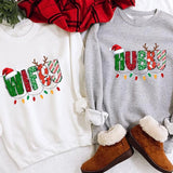 Wifey Christmas, Hubby Christmas Sweatshirt, Wifey Hubby Christmas Couple Shirt, Gift For Wife, Gift For Husband, Couple Matching Shirt