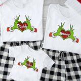 Custom Grinch Family Shirts, Grinchmas Matching Shirts, Grinch Christmas Daddy Mommy Baby Shirts,Personalize Grinch Heart Family 2024 Shirts