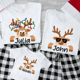 Reindeer Family Christmas Shirt,Personalized Christmas Family Shirt,Custom Family Name Tee,Funny Christmas Tee,Gift For Christmas,Xmas Gift