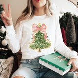 Unisex Christmas Tree Bow Shirt Sweatshirt