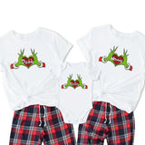 Custom Grinch Family Shirts, Grinchmas Matching Shirts, Grinch Christmas Daddy Mommy Baby Shirts,Personalize Grinch Heart Family 2024 Shirts