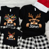Reindeer Family Christmas Shirt,Personalized Christmas Family Shirt,Custom Family Name Tee,Funny Christmas Tee,Gift For Christmas,Xmas Gift