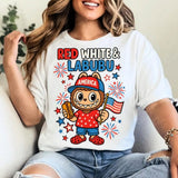 4th of July Labubu Independence Day Shirt for Kids and Adults - Cute Labubu Red White and Labubu USA Shirt