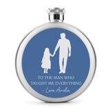 Personalized Father Daughter Flask, Custom Flask for Dad, Fathers Day Gift, Dad Birthday Gift, Papa Thank You Gift, Daddy Christmas Gift