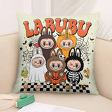 Halloween Horror Spooky Labubu Pillow Cover - Gift For Labubu Fans Harajuku Style Pillow Case