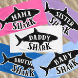Personalized Shark Family Matching Beach Towel with Name, Custom Summer Beach Gift for Family Trip, Custom Name Gift for Family Vacation, Birthday, Kids and Adults