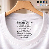 Custom Inside Neck T-Shirt with Name & Text - Personalized Birthday Gifts For Bestie - Never Forget That I Love You
