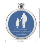 Personalized Father Daughter Flask, Custom Flask for Dad, Fathers Day Gift, Dad Birthday Gift, Papa Thank You Gift, Daddy Christmas Gift