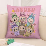 Kawaii Labubu Inspired Pillow Cover - Gift For Labu Fans Harajuku Style Pillow Case