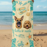 Personalized Beach Towel with Photo - Custom Photo Vacation Beach Towel
