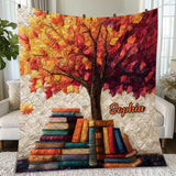 Personalized Name Throw Blanket for Book Lover , Literary Gift for Readers and Bookworms