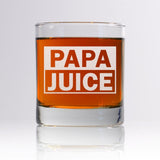 Papa Juice Whiskey Glass - 11oz Engraved Old Fashioned Bourbon Rocks Glass - Special Birthday Gifts Grandpa - Best Fathers Day Gifts