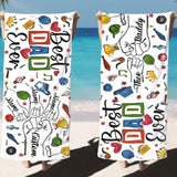 Best Dad Ever Towel with Custom Kid's Names, Birthday Gift for Grandpa, Dad & Baby Fist Bump Towel, First Fathers Day Gift, Gift for Husband
