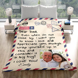 Personalized Fathers Day Blankets Gifts for Dad, Personalized Blanket to My Dad Gifts from Daughter Son, Letter Warm Soft Throw Blankets, Personalised Dad Gifts for Fathers Day