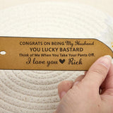 Personalized Leather Belt with Engraved Custom Message and Initial - Funny Anniversary Gift for Husband from Wife - Custom Romantic Valentine Gift for Boyfriend Fiancé - Birthday Father’s Day Gift for Daddy