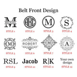 Personalized Leather Belt with Engraved Custom Message and Initial - Funny Anniversary Gift for Husband from Wife - Custom Romantic Valentine Gift for Boyfriend Fiancé - Birthday Father’s Day Gift for Daddy