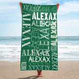 Personalized Beach Towel with Name, Custom Summer Beach Gift for Family & Friends Trip, Custom Name Gift for Family Vacation, Birthday, Kids and Adults