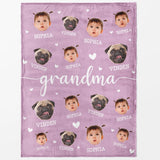 Personalized Photo Blanket, Custom Baby Photo Blanket for Grandma, Grandma Blanket with Baby Face,Mother's Day Birthday Christmas Gift for Family