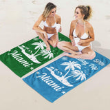 Personalized Beach Towel with Name and Text for Birthday Trip - Custom Birthday Vacation Beach Towel