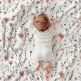 Floral Custom Blanket with Name for Kids and Adults - Perfect Unique Gifts for Christmas, Birthday, Baby Shower