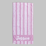 Script Line Style Personalized Beach Towel with Name - Custom Name Bath Towel Pool Towel Beach Towel With Name - Unique Towel for Kids and Adults