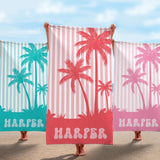Personalized Beach Towel with Name, Custom Summer Beach Gift for Family & Friends Girls Trip, Custom Name Gift for Family Vacation, Birthday, Kids and Adults