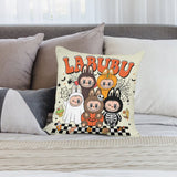 Halloween Horror Spooky Labubu Pillow Cover - Gift For Labubu Fans Harajuku Style Pillow Case
