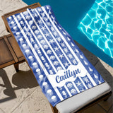 Personalized Beach Towel with Name, Custom Summer Beach Gift for Family & Friends Girls Trip, Custom Name Gift for Family Vacation, Birthday, Kids and Adults