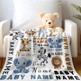Custom Name Blanket - Personalized Baby Blankets for Girls Boys, Baby Blanket with Name, Ultra-Soft Cozy Fleece Blankets, Gifts for Boys & Girls Kids Teen Girl New Mom Baby Shower