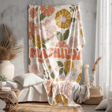 Retro Floral Personalized Name Blanket, Custom Name Blanket for Baby, Child, or Adult , Cozy Gift for Christmas or Birthday