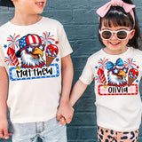 Personalized T-Shirt with Name for Boy Girl Women Men - Custom 4th Of July Independence Day Shirt for Family