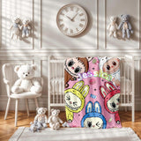 Kawaii Labu Inspired Blanket - Gift For Labu Fans Harajuku Style Animal Blanket