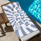 Personalized Cousin Crew Beach Towel with Name, Summer Beach Gift for Cousin, Custom Name Pool Towel, Matching Cousin Trip Gift, Family Vacation Gift