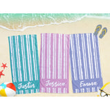 Script Line Style Personalized Beach Towel with Name - Custom Name Bath Towel Pool Towel Beach Towel With Name - Unique Towel for Kids and Adults