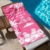 Personalized Name Retirement Beach Towel - Custom Retirement Towel, Retirement Gifts with Name, Funny Retiree Gift